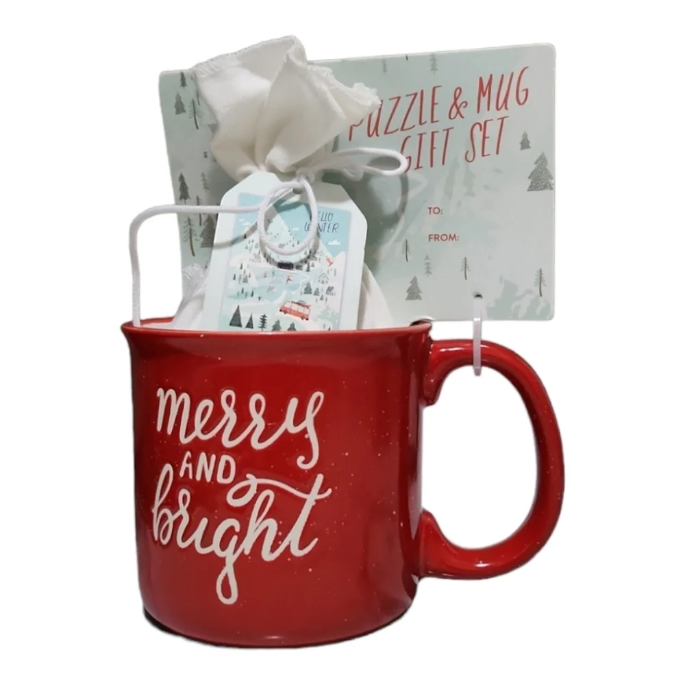 New! Eccolo merry and bright puzzle  and mug  gift set